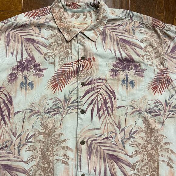 Tommy Bahama Hawaiian Cream Multicolored Silk Button Front Shirt Mens Size XXL - Picture 2 of 9